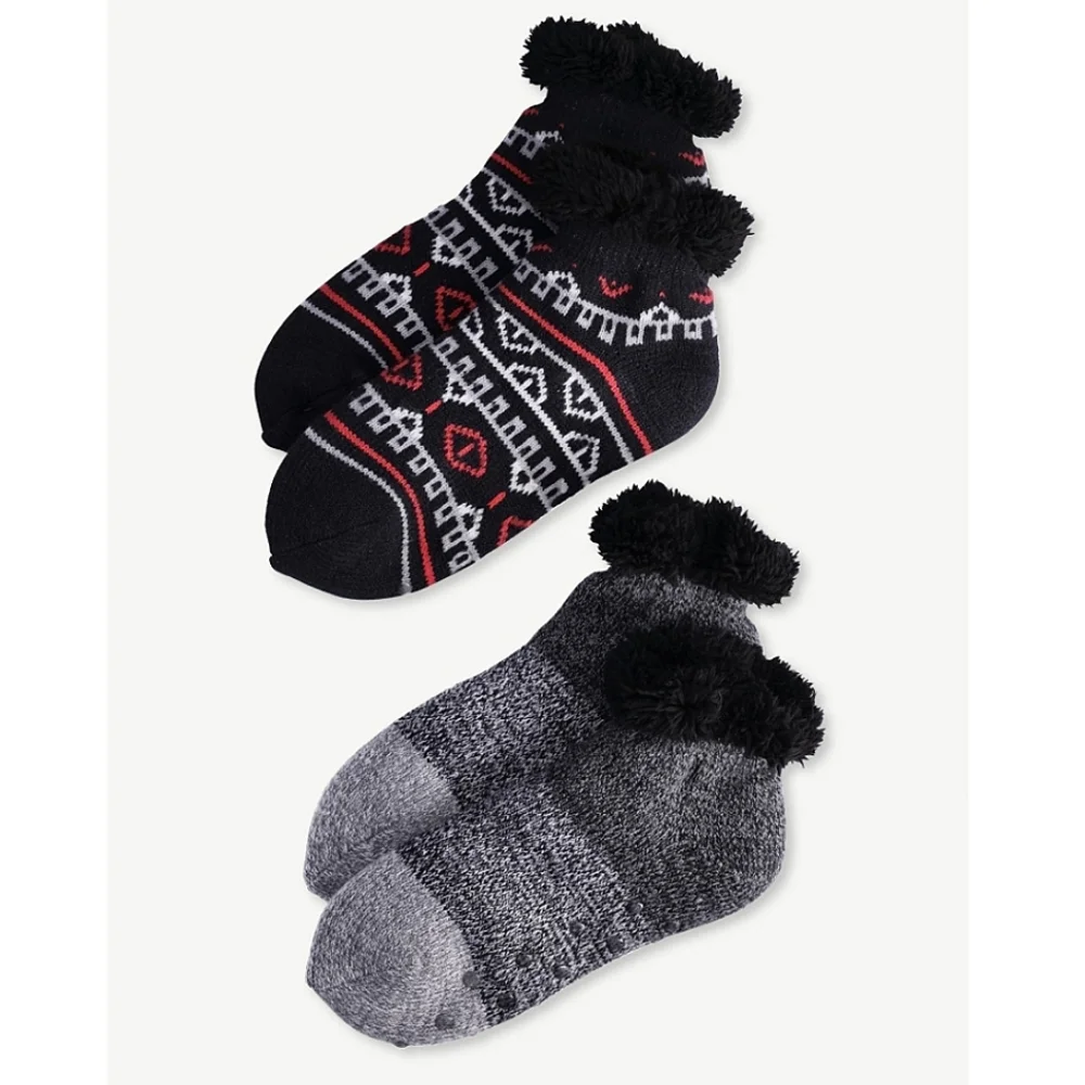 2-Pack Joyspun Women's Knit Slipper Socks Size 4-10